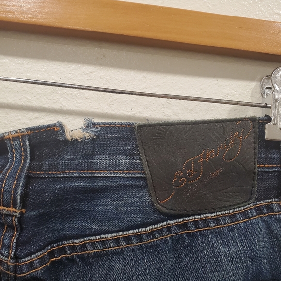 Ed Hardy Love Kills Slowly Embroidered Jeans W36 L34 Rare Distressed Denim Bling - Picture 6 of 8